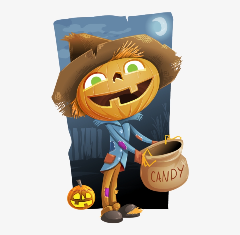 Pin Pumpkin Head Scarecrow Clipart.