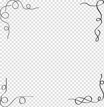 Black swirl border illustration, Black Designer, Line border.