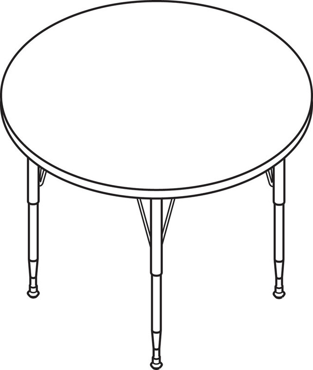 HON Round Activity Table With Long Chrome Legs 48in Diameter.