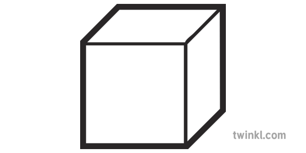 Dienes Unit Cube Black and White Illustration.