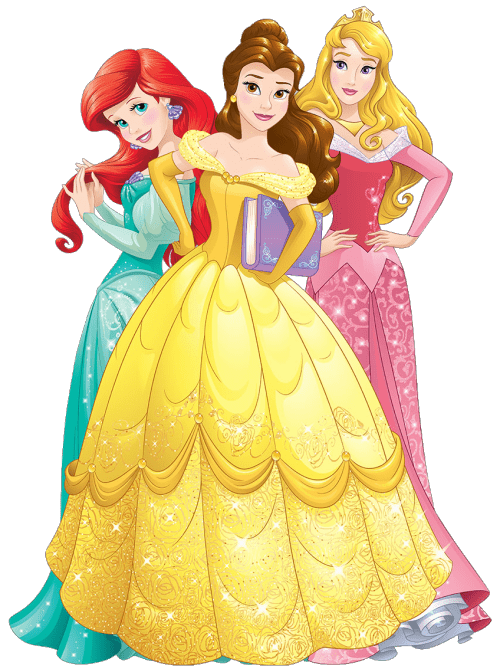 Three Disney Princesses transparent PNG.