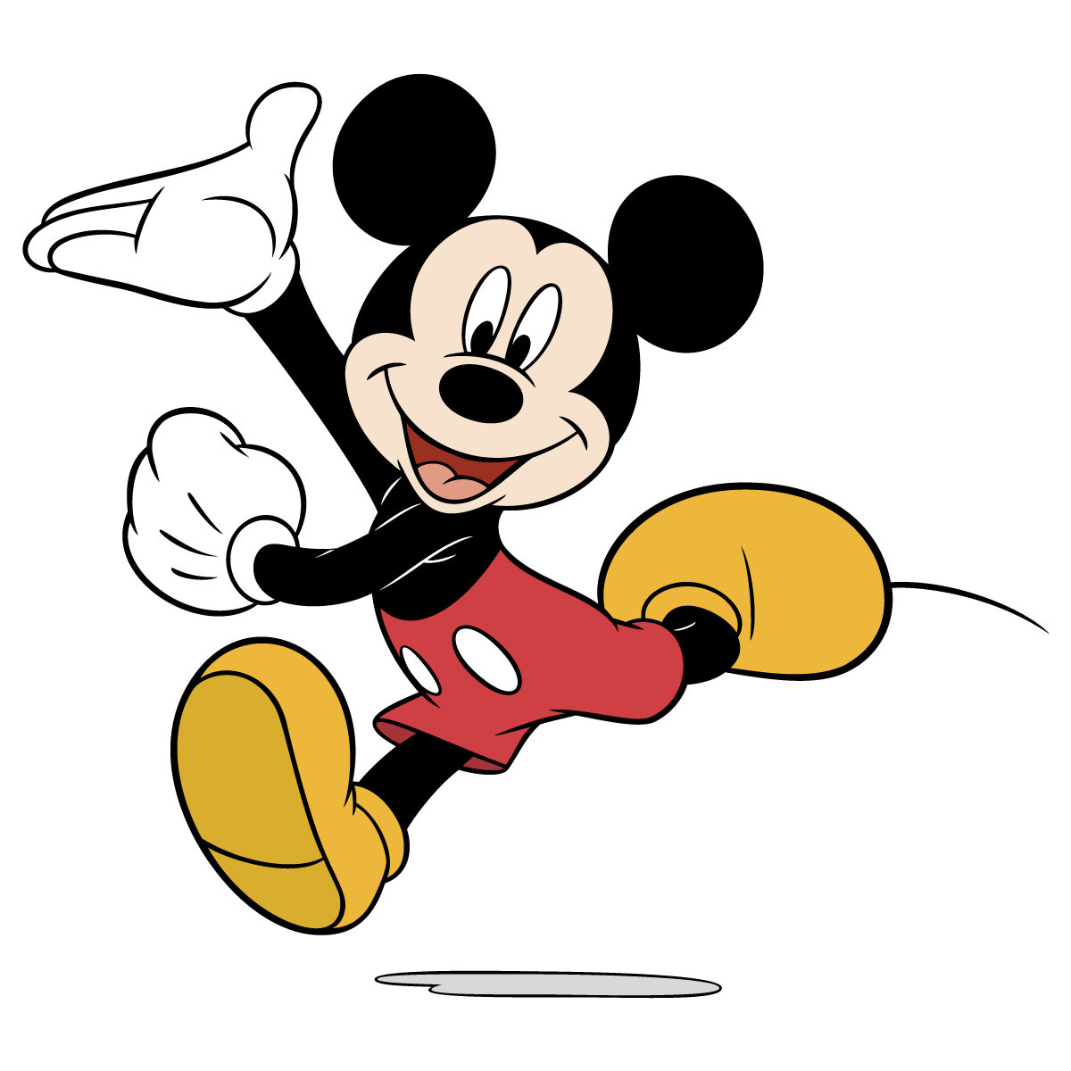 Mickey Mouse Running Walt Disney Vector Graphic Clip Art.