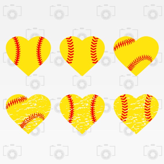 Heart Softball svg.