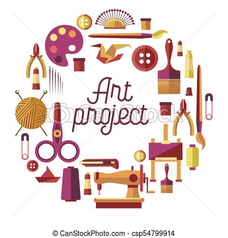 Creative art project vector poster for DIY handicraft and handmade craft  workshop classes.