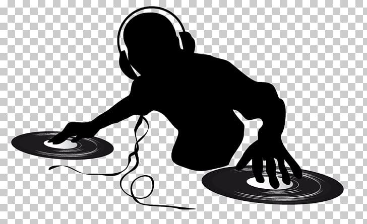 Disc jockey Music DJ mixer Podcast Nightclub, DJ silhouette.