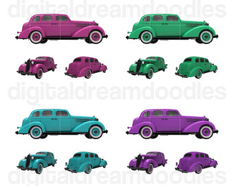 Car Clipart Classic Car Clip Art Nova by DigitalDreamDoodles.