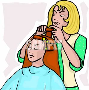 Doing Hair Clipart.