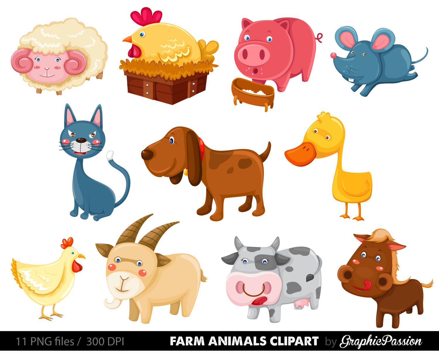 Domestic animal clipart.