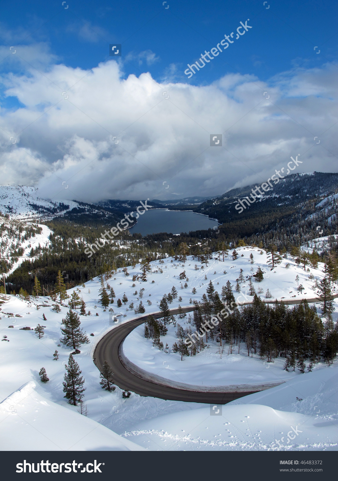 Donner Lake Snow Donner Summit Near Stock Photo 46483372.