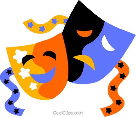 68 Drama Masks free clipart.