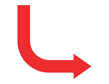 Red Rounded Elbow Up Arrow PNG.