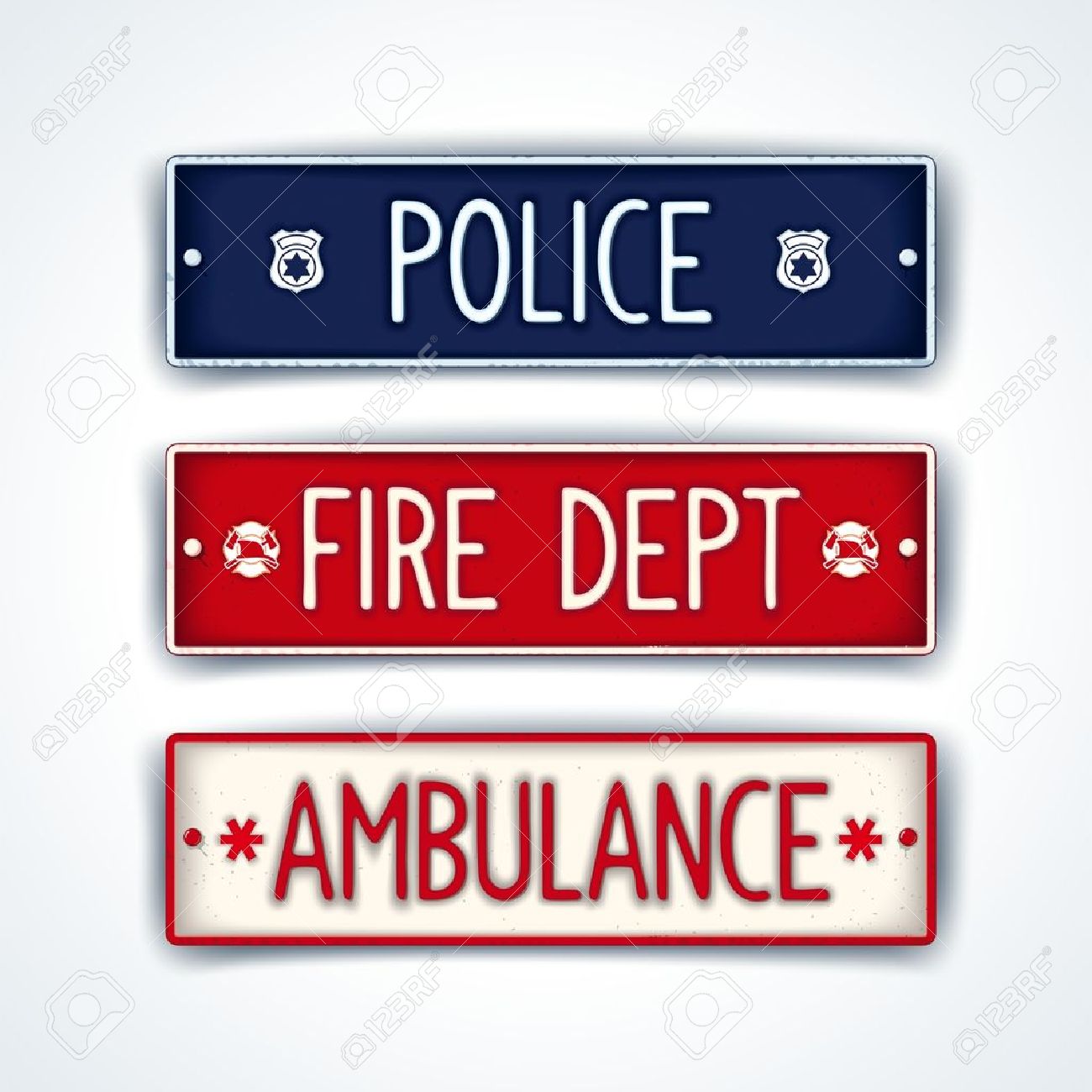 Ñar License Plate For Emergency Services.