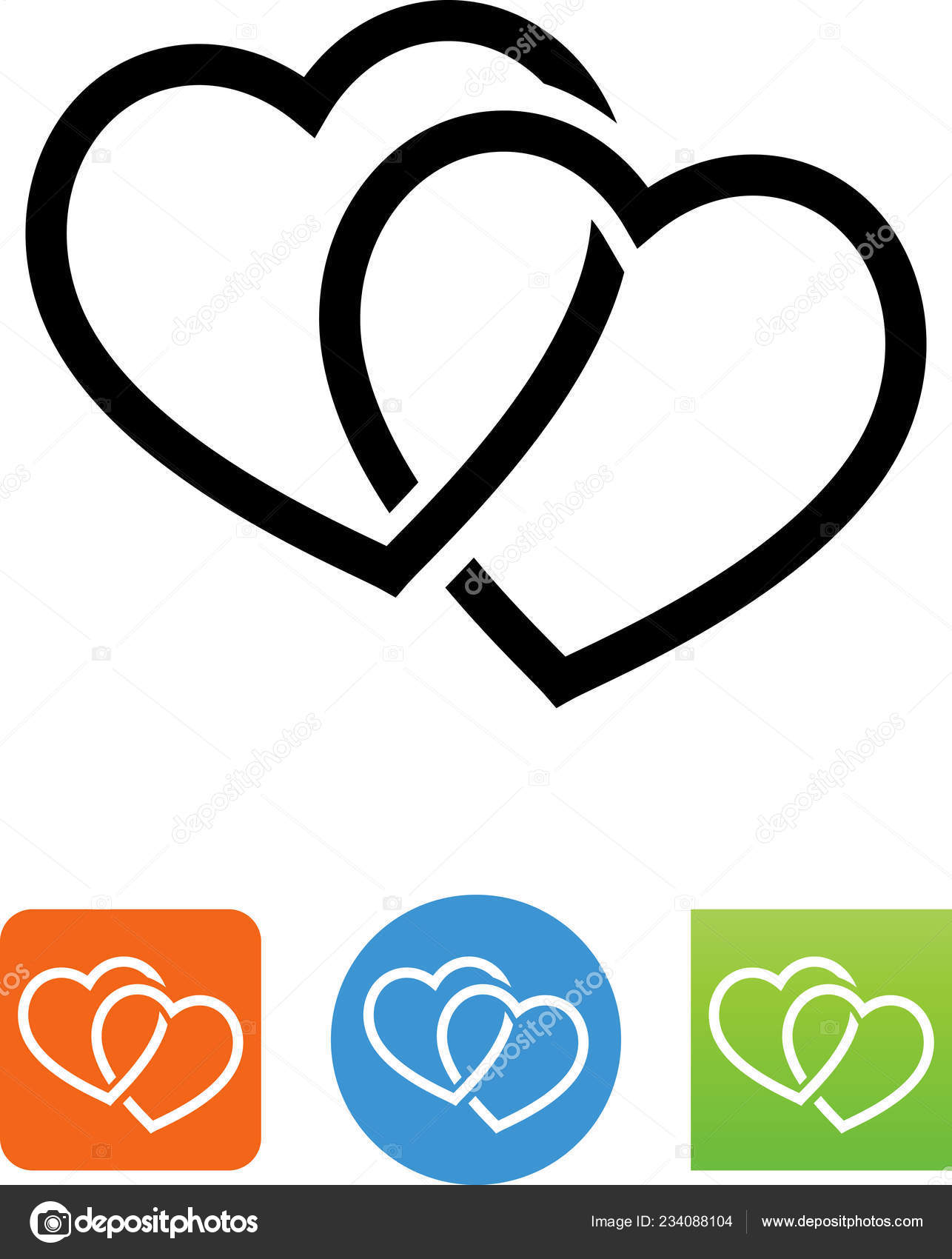 Clipart: intertwined hearts.