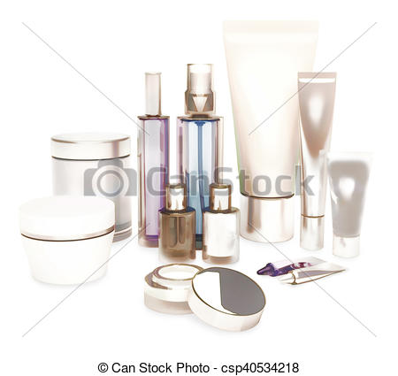 Clipart of Daily, beauty care cosmetic. Face cream, eye cream.