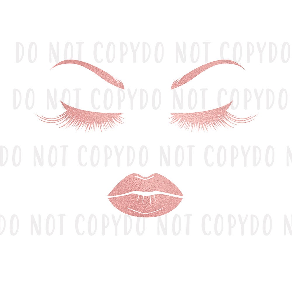 Eyelashes and Lips SVG Bundle Cut File, Makeup Svg, Dxf, Eps, Jpg, Png for  Cricut, Silhouette, Clipart, Unicorn Lash, Pouty Eyes and Lips.