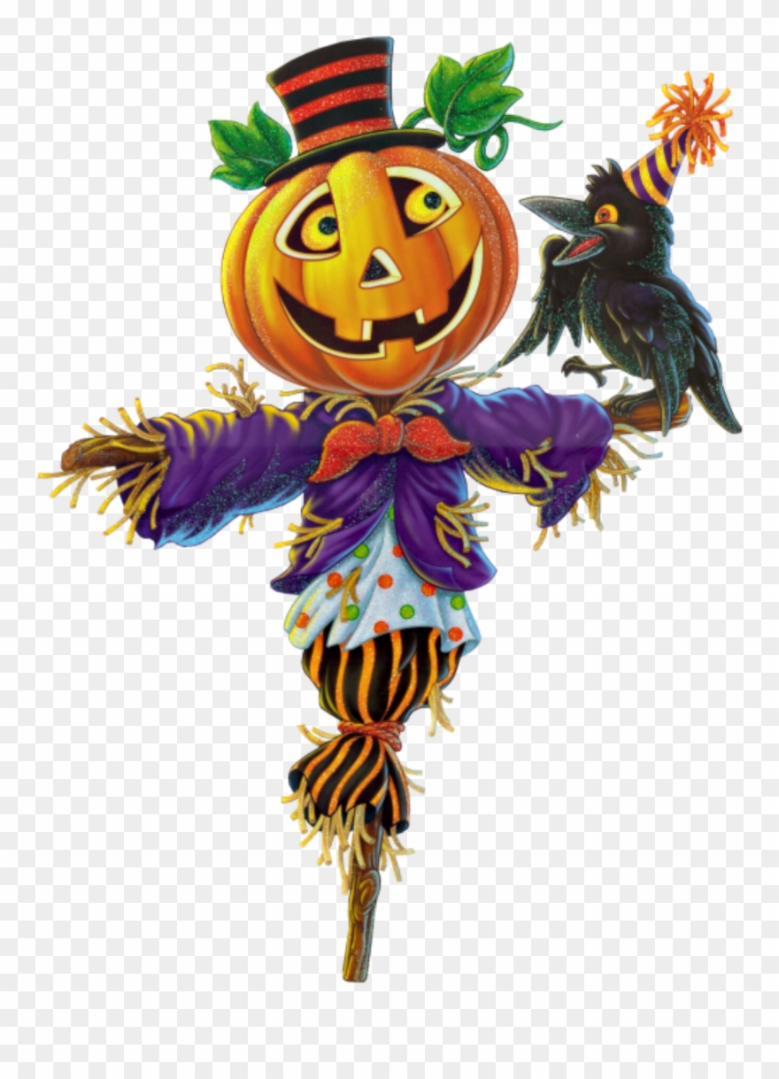 Ftestickers Autumn Halloween Scarecrow Pumpkin Clipart.