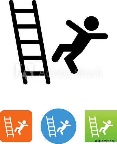 Person Falling Off A Ladder Icon.