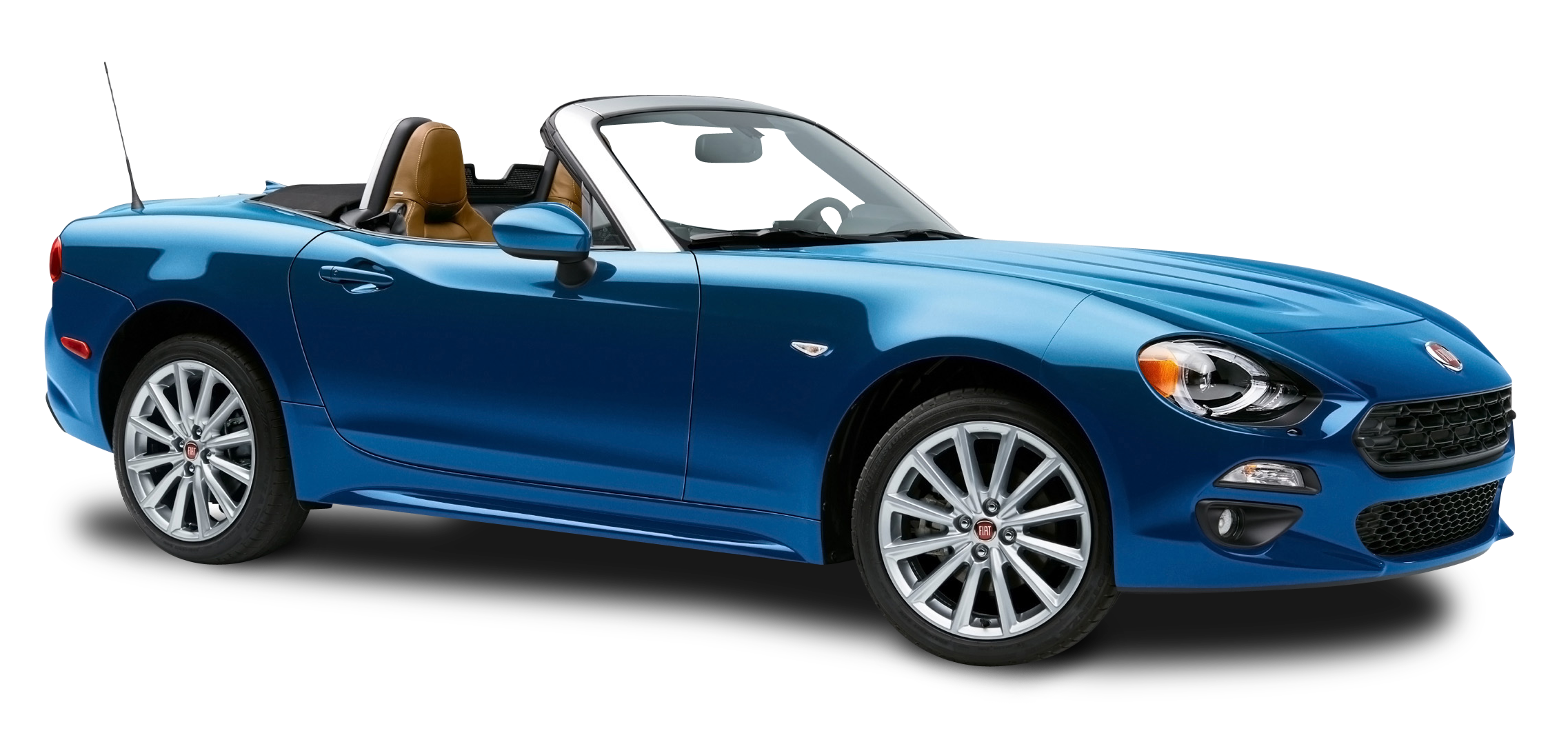 Blue Fiat 124 Spider Car PNG Image.