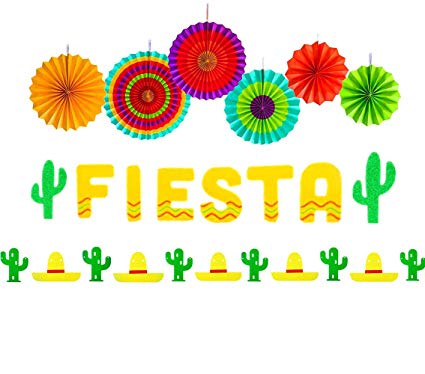 Set of 3 JeVenis Fiesta Banner Cactus Garlands Cinco De Mayo Banners Fiesta  Party Decorations for Wedding Birthday Baby Shower Party.