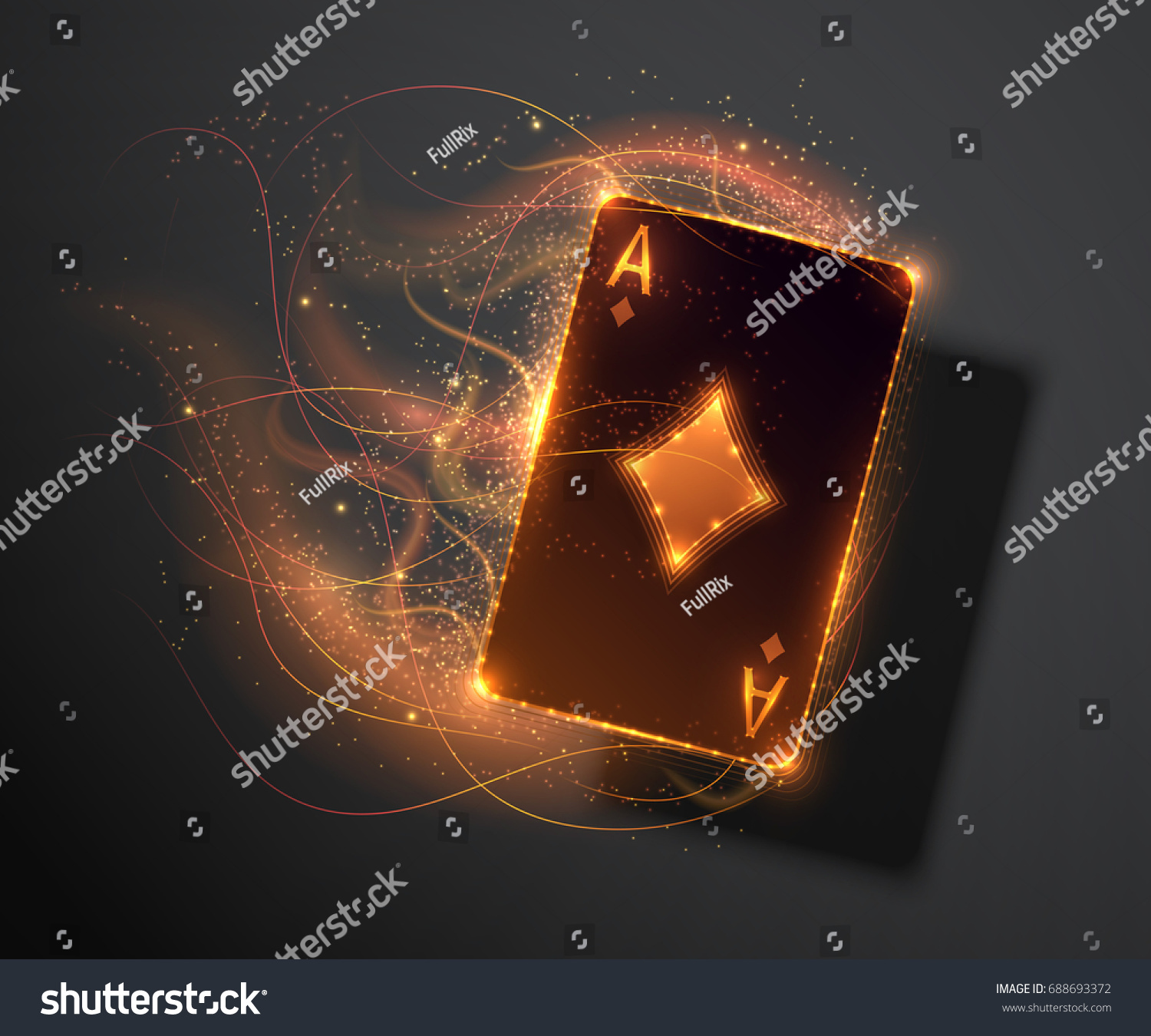 Ace Card Fire Effect Poker Casino Stock Vector (Royalty Free) 688693372.