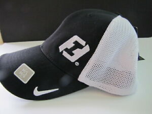 Details about NEW Nike Golf Hat Flexfit Mesh Nike Black White First  Interstate Bank Logo NWT.