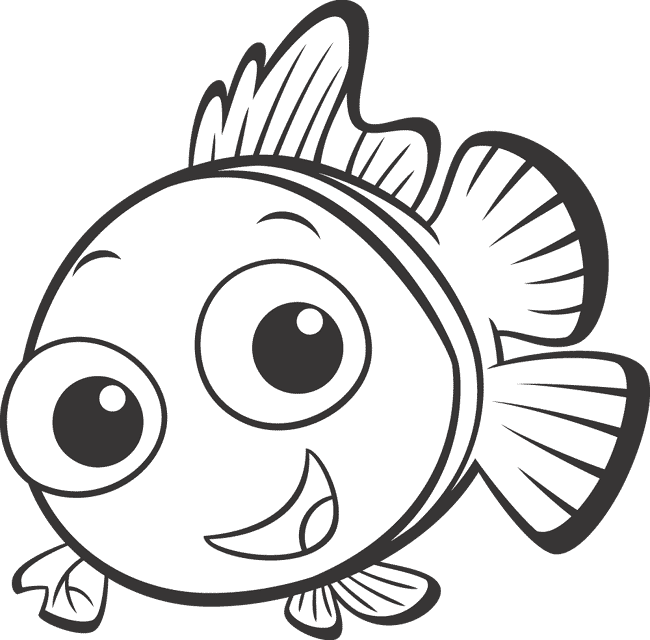 Nemo Fish PNG Black And White Transparent Nemo Fish Black.