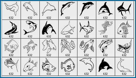 28 Fish Clip Art Photoshop Brushes.