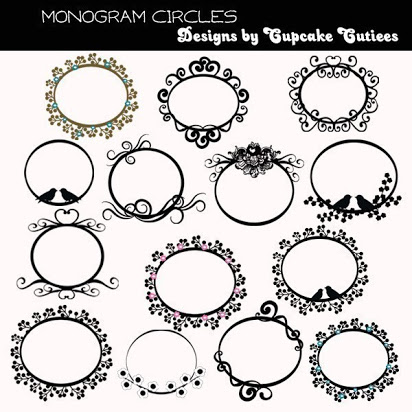 Free monogram frame clip art.