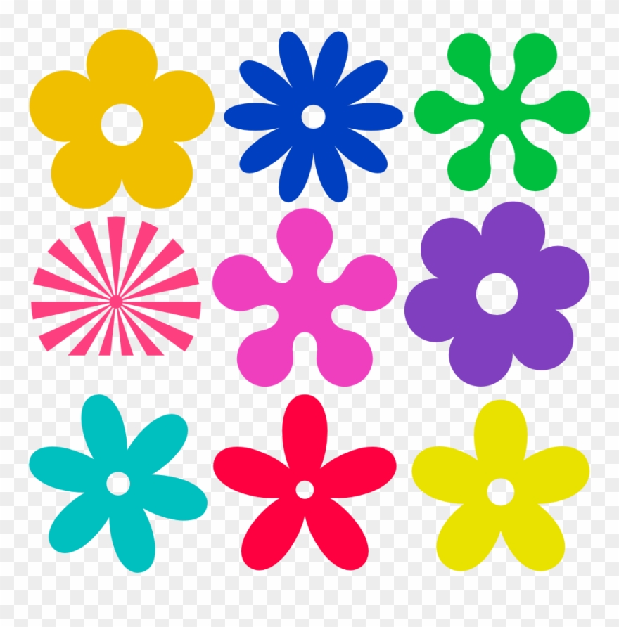 Clip Art Retro Flower Svg.