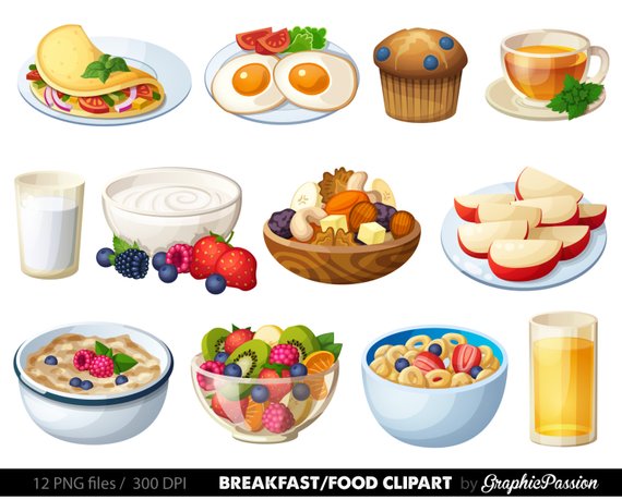 Breakfast Clipart Food clipart Dessert clipart Food clip art.