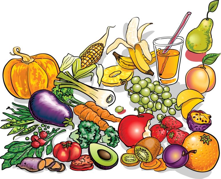 Healthy Foods Cartoon Clipart.