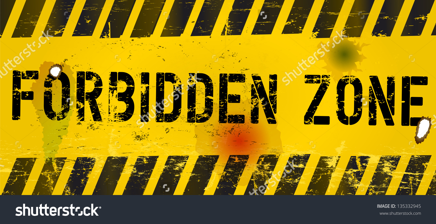 Forbidden Zone Warning Sign Vector Stock Vector 135332945.