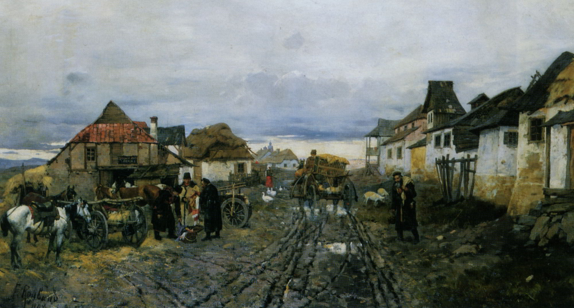 Village Traders by Franz Roubaud.