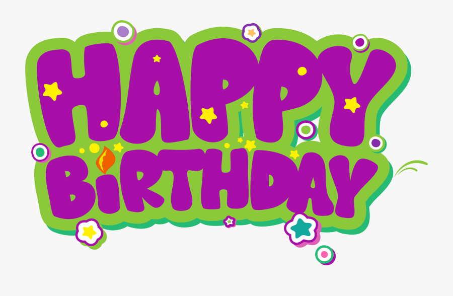 Purple And Green Happy Birthday Png Clipart Picture.