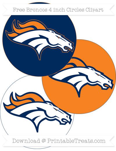 Free Broncos 4 Inch Circles Clipart.