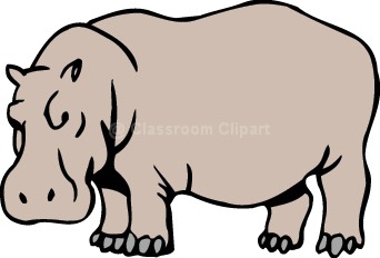 Hippo Clipart Black And White.