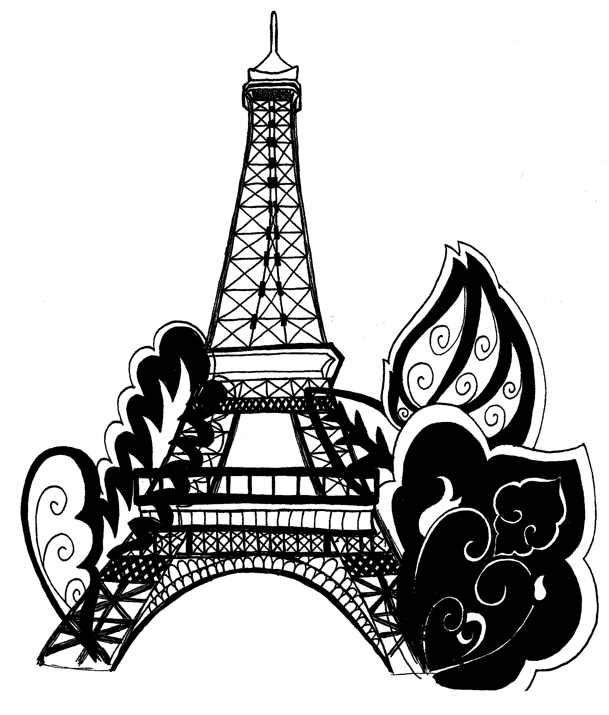 Torre Eiffel Vector Clipart.