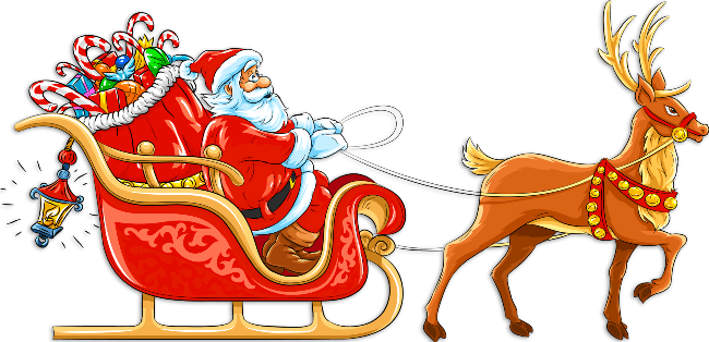 Santa Sleigh Clipart.