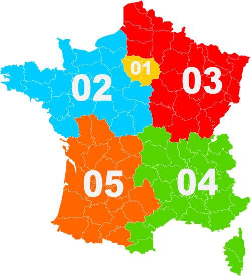 Telephone Area Code system in France.