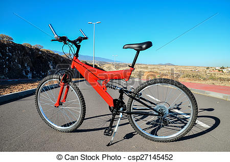 Stock Images of Full Suspension Mountain Bike.