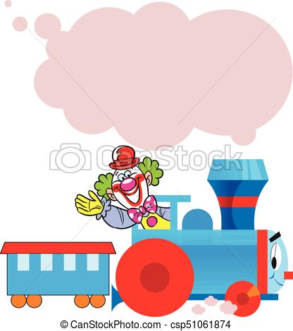 funny train with clown.