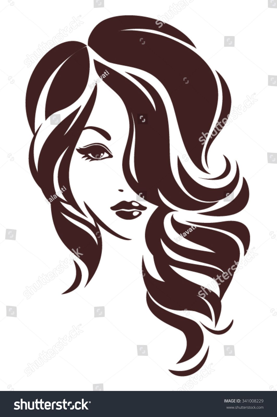 Girl with hair loose, vector logo design in 2019.