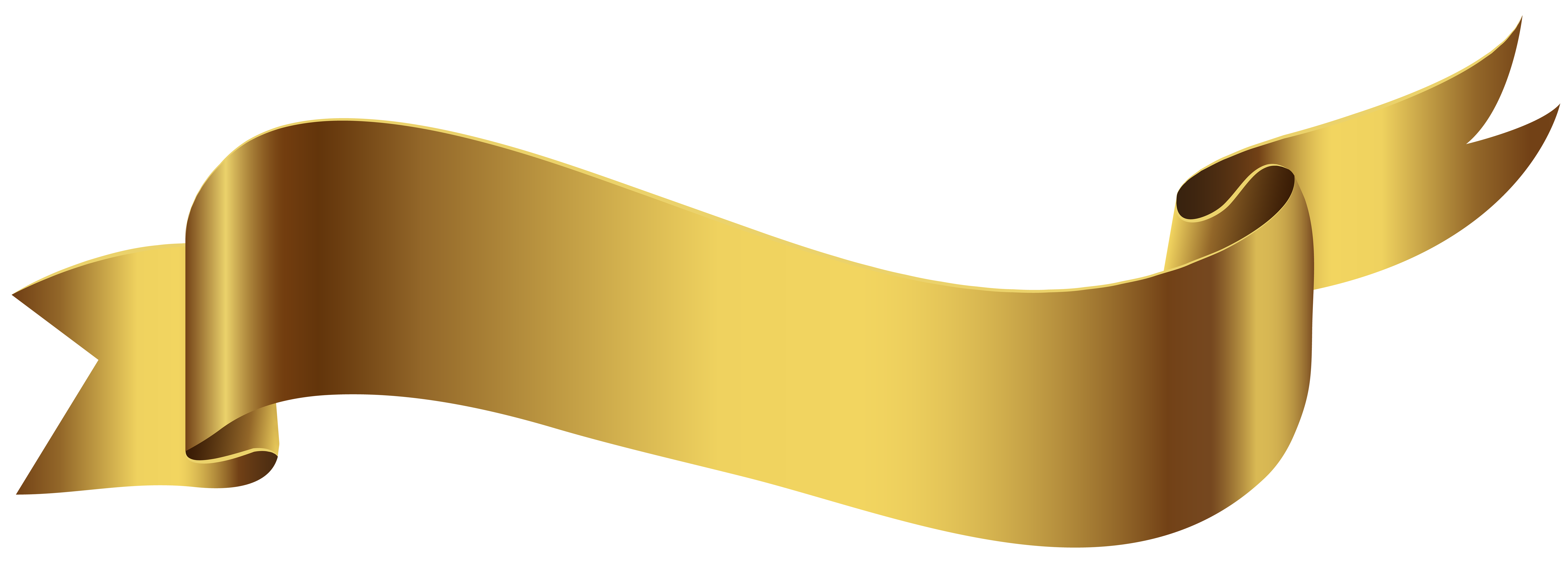 Gold Banner PNG Transparent Image.