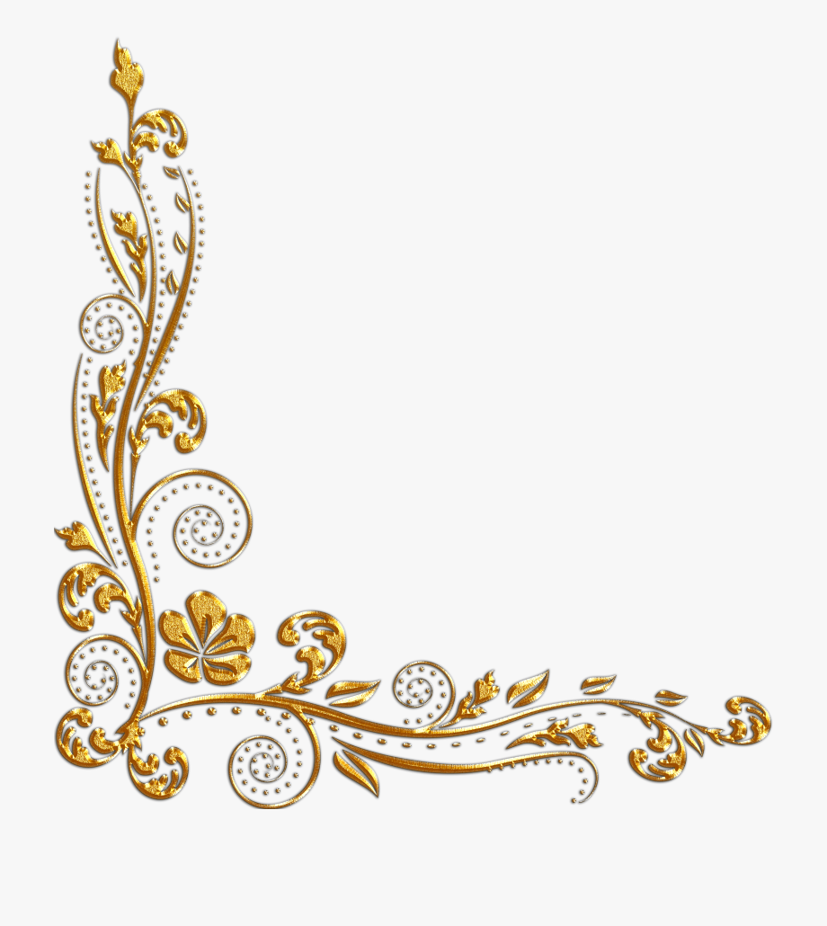 Gold Flower Border Png.