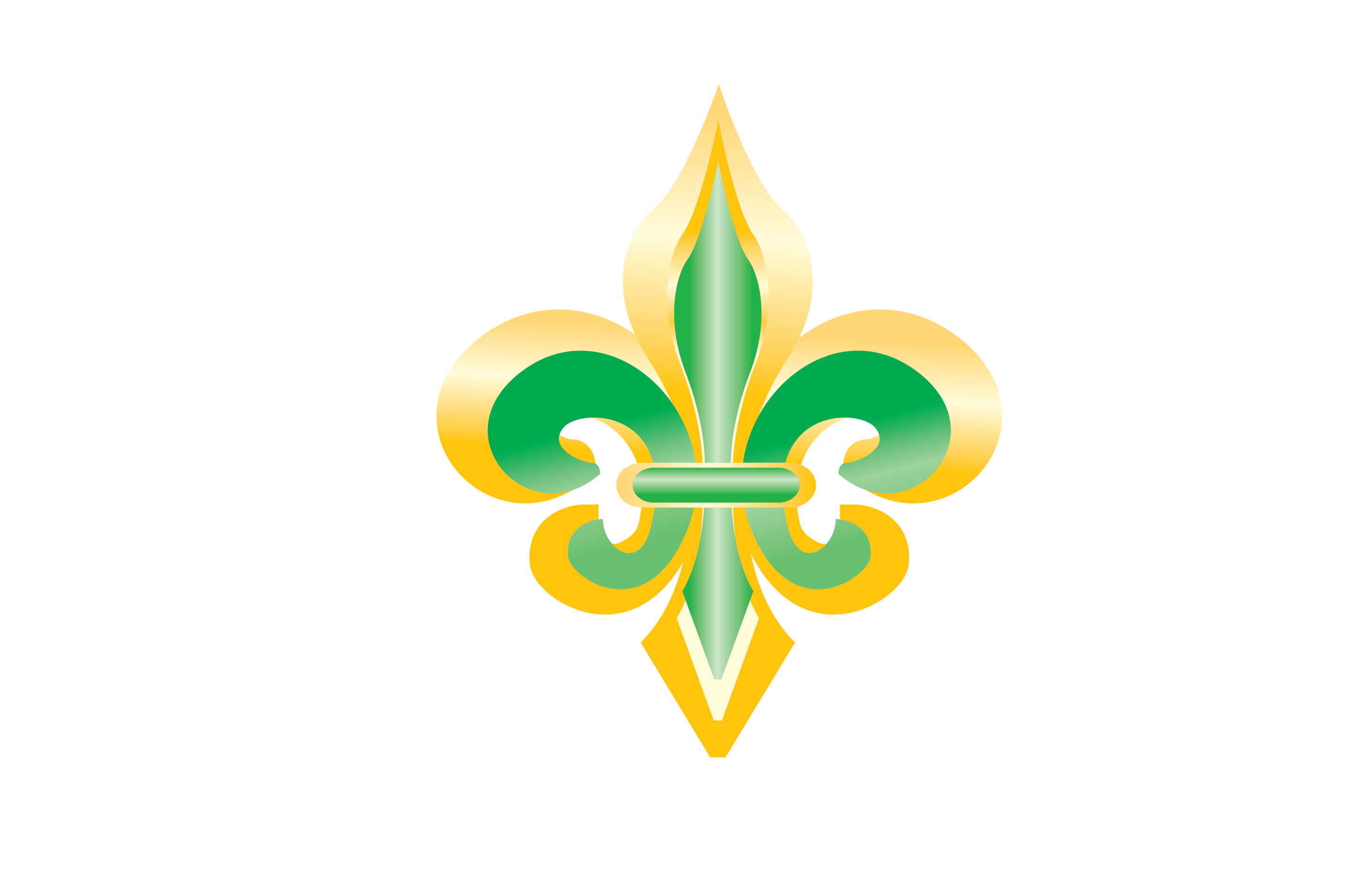 Gold and Green Fleur de Lis Clip Art.