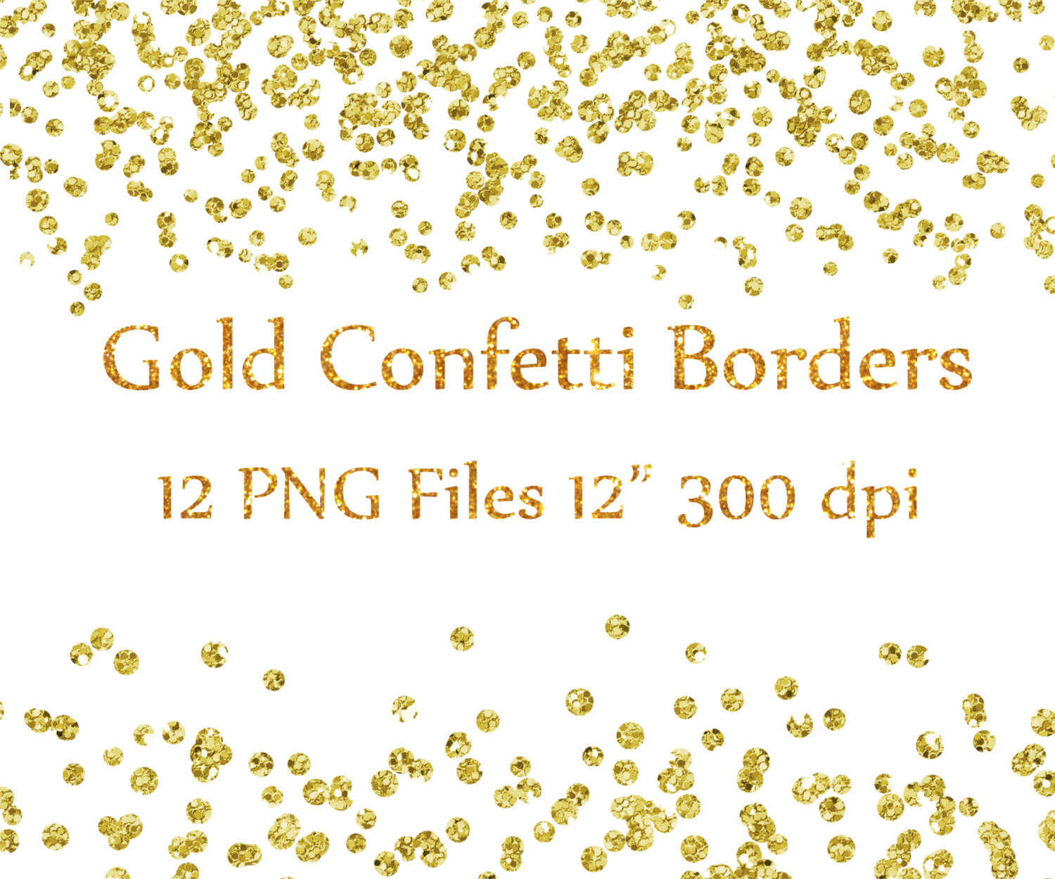 Gold Confetti Border Clip Art