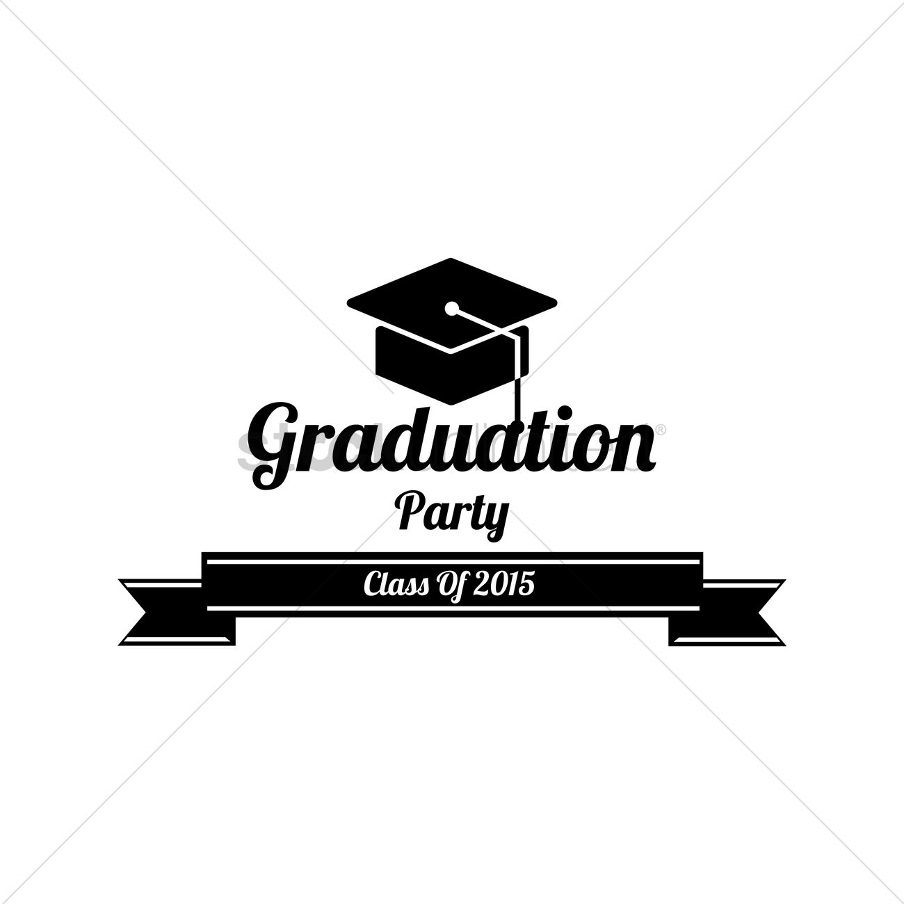 Graduation party label Vector Image.