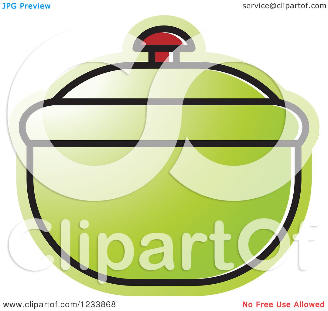 Clipart of a Green Bowl with a Lid.