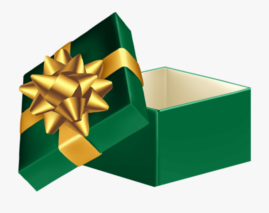 Download Green Open Gift Box Clipart Png Photo.