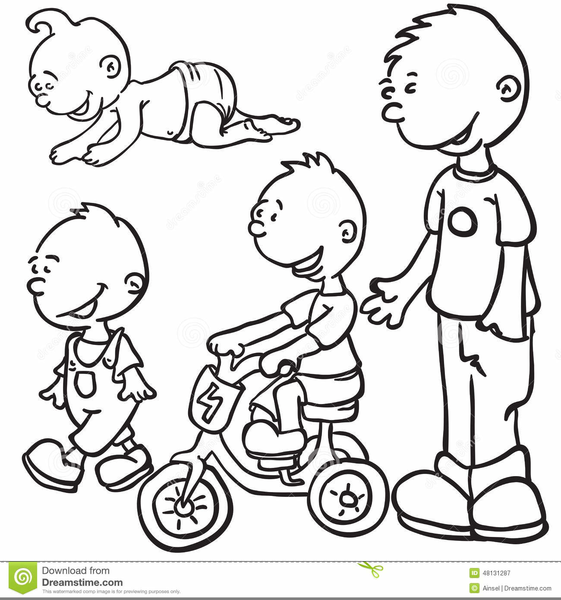 Children Growing Up Clipart.